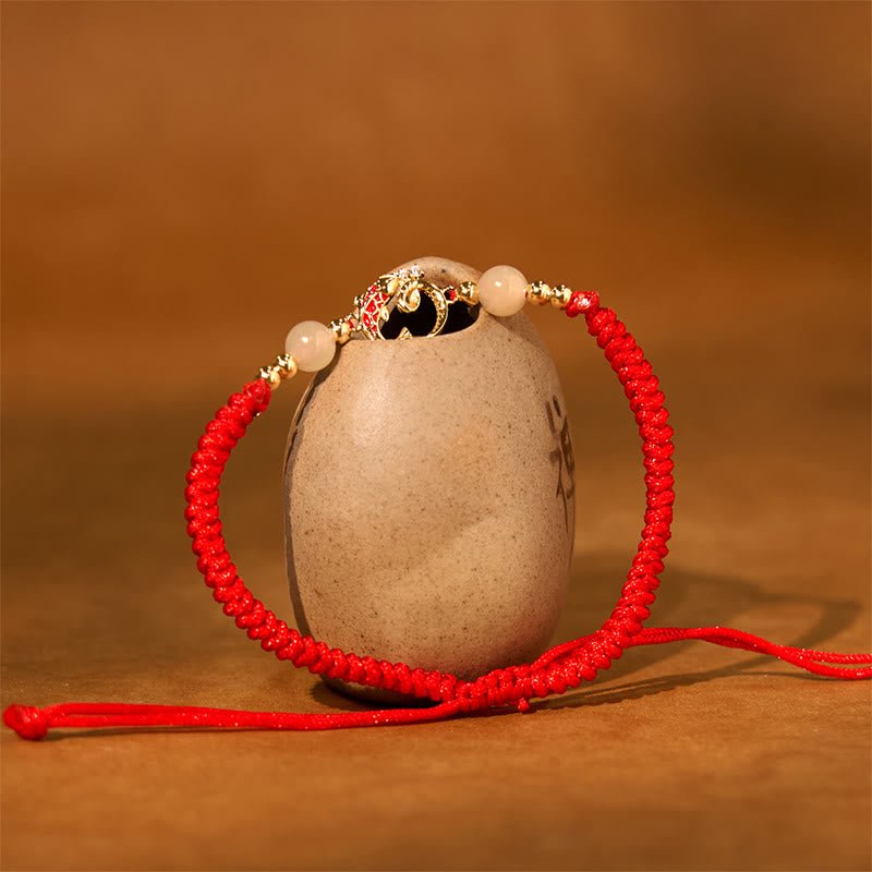 Buddha Stones 925 Sterling Silver Hetian Jade Cinnabar Koi Fish Year Of Snake Red String Protection Braided Bracelet - Image 11