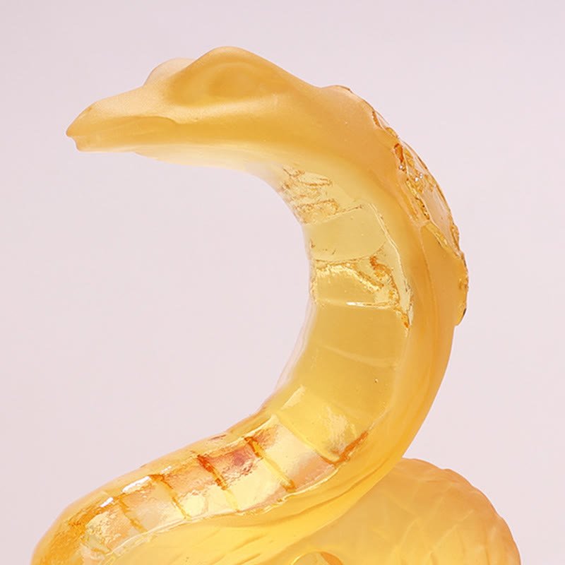 Buddha Stones Year Of The Snake Ingot Copper Coins Base Liuli Art Piece Home Decoration - Image 6