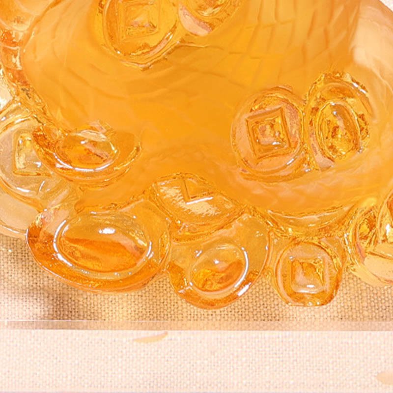 Buddha Stones Year Of The Snake Ingot Copper Coins Base Liuli Art Piece Home Decoration - Image 7