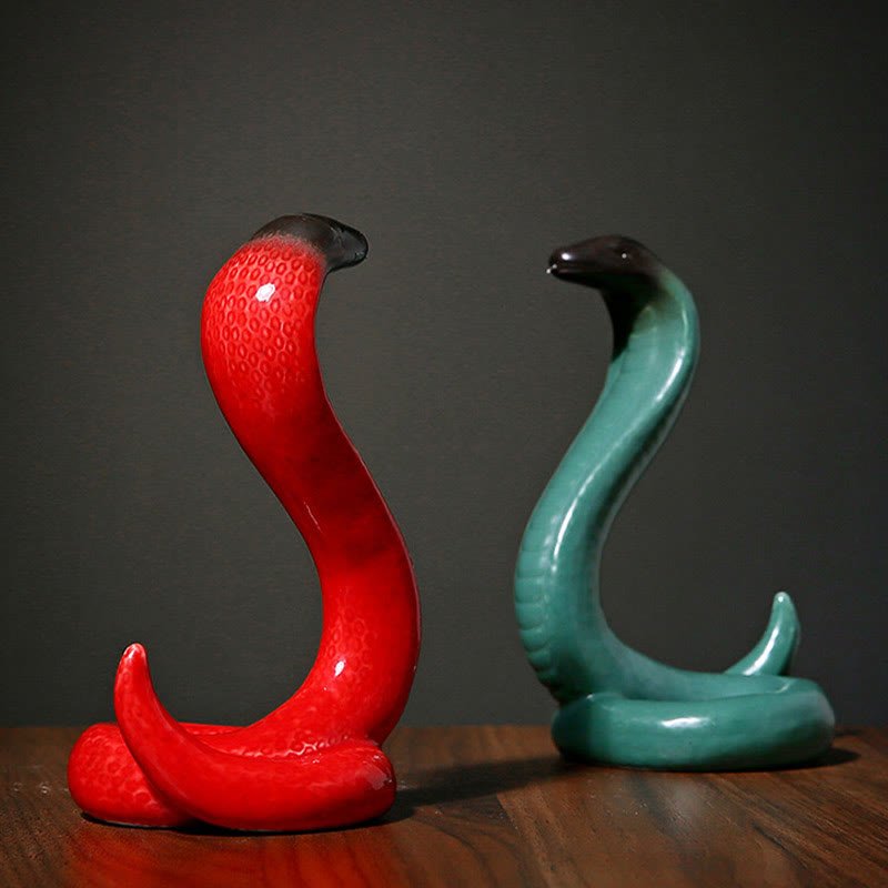 Buddha Stones Year Of The Snake Ceramic Home Decoration - Image 3