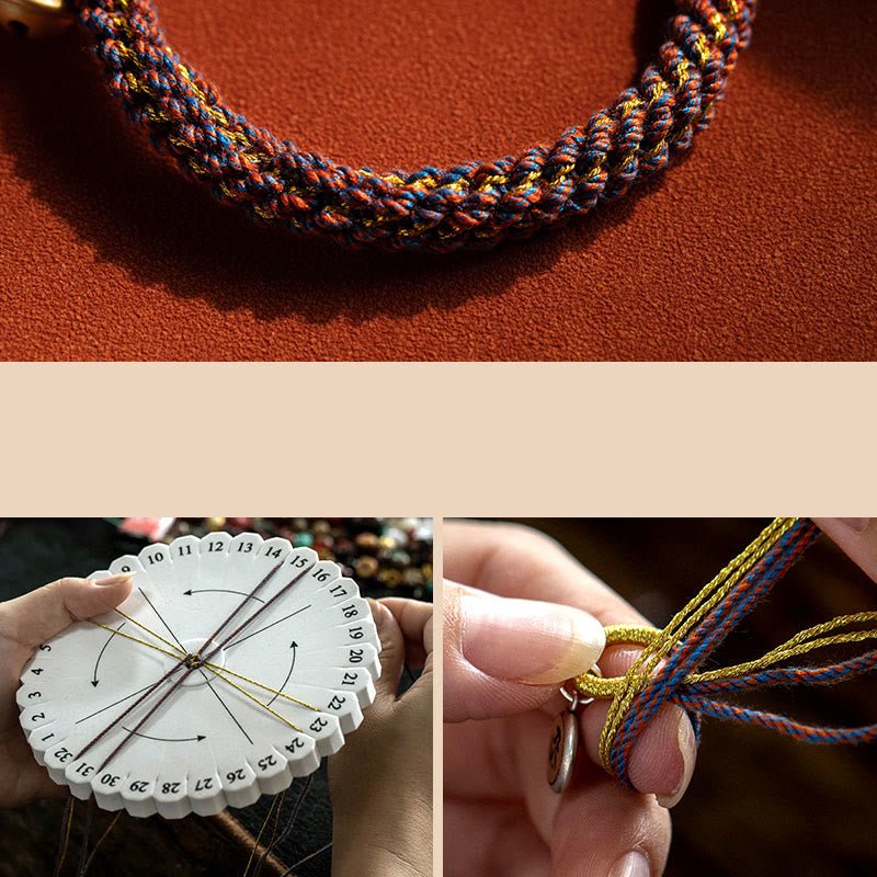 Buddha Stones 925 Sterling Silver Chinese Zodiac Natal Buddha Om Mani Padme Hum Luck Bell Braided String Bracelet - Image 9