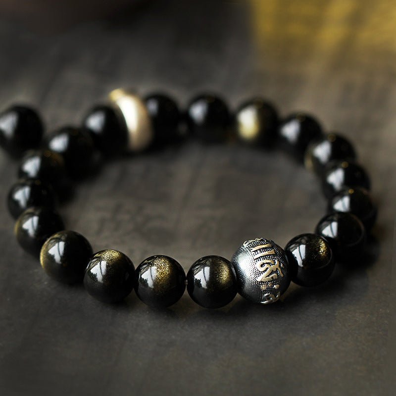 Buddha Stones Chinese Zodiac Natal Buddha Obsidian Purification Bracelet - Image 2
