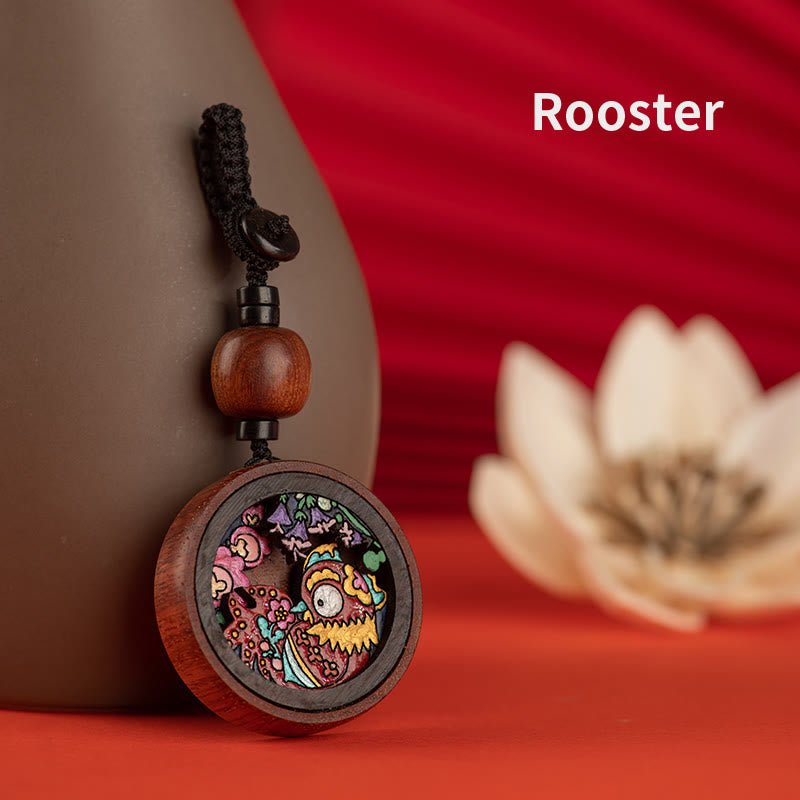 Buddha Stones Year Of The Dragon Hand Painted Chinese Zodiac Rosewood Carved Calm Key Chain (Extra 30% Off | USE CODE: FS30) - Image 20