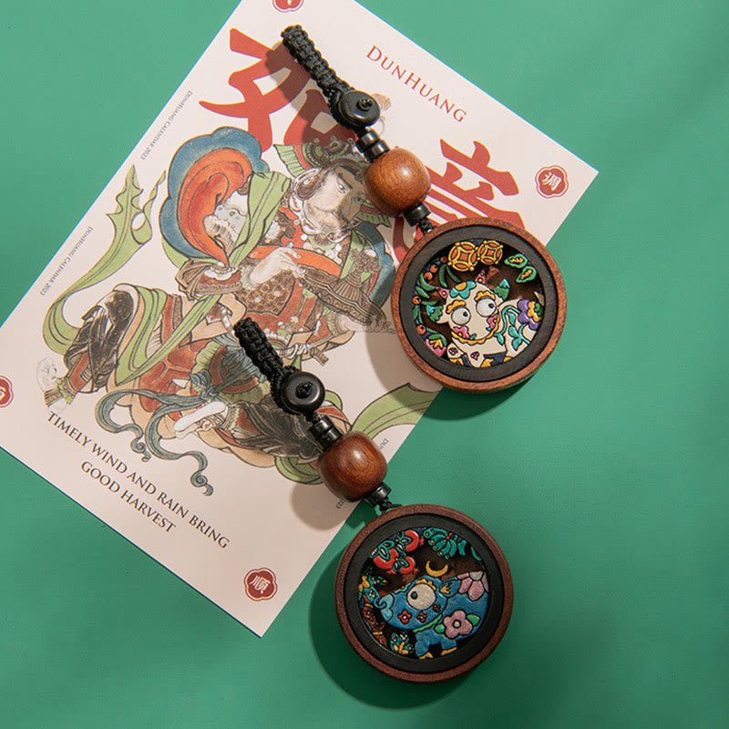 Buddha Stones Year Of The Dragon Hand Painted Chinese Zodiac Rosewood Carved Calm Key Chain (Extra 30% Off | USE CODE: FS30) - Image 11