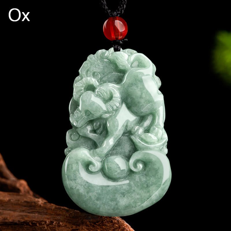 Buddha Stones Natural Green Jade 12 Chinese Zodiac Luck Prosperity Necklace Pendant - Image 12