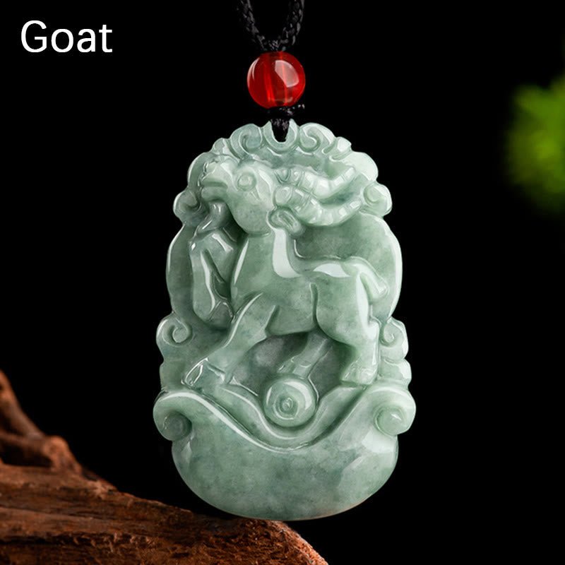 Buddha Stones Natural Green Jade 12 Chinese Zodiac Luck Prosperity Necklace Pendant - Image 17