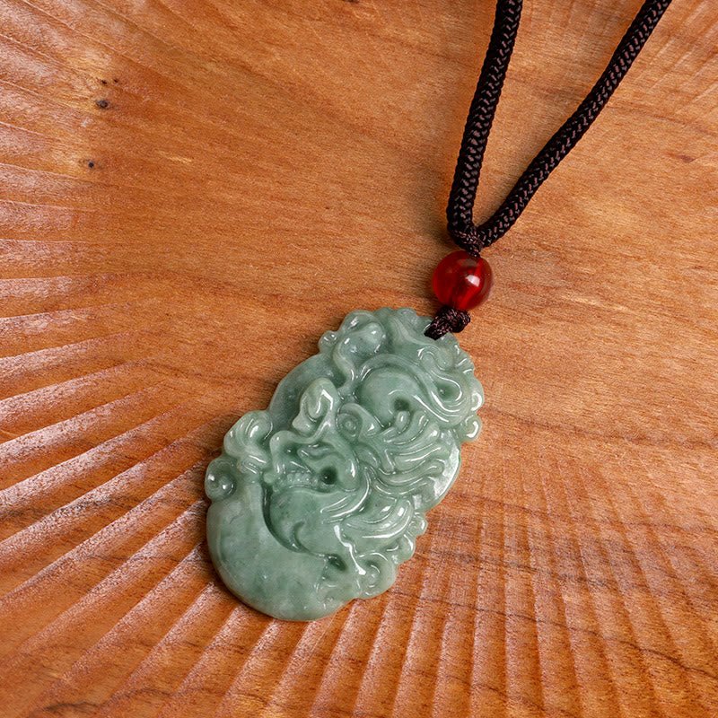 Buddha Stones Natural Jade 12 Chinese Zodiac Prosperity Necklace Pendant - Image 3