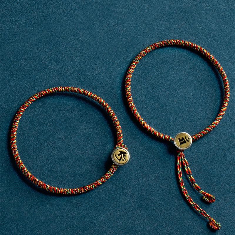 Buddha Stones Handmade 925 Sterling Silver Chinese Zodiac Natal Buddha Protection Colorful Rope Bracelet - Image 2