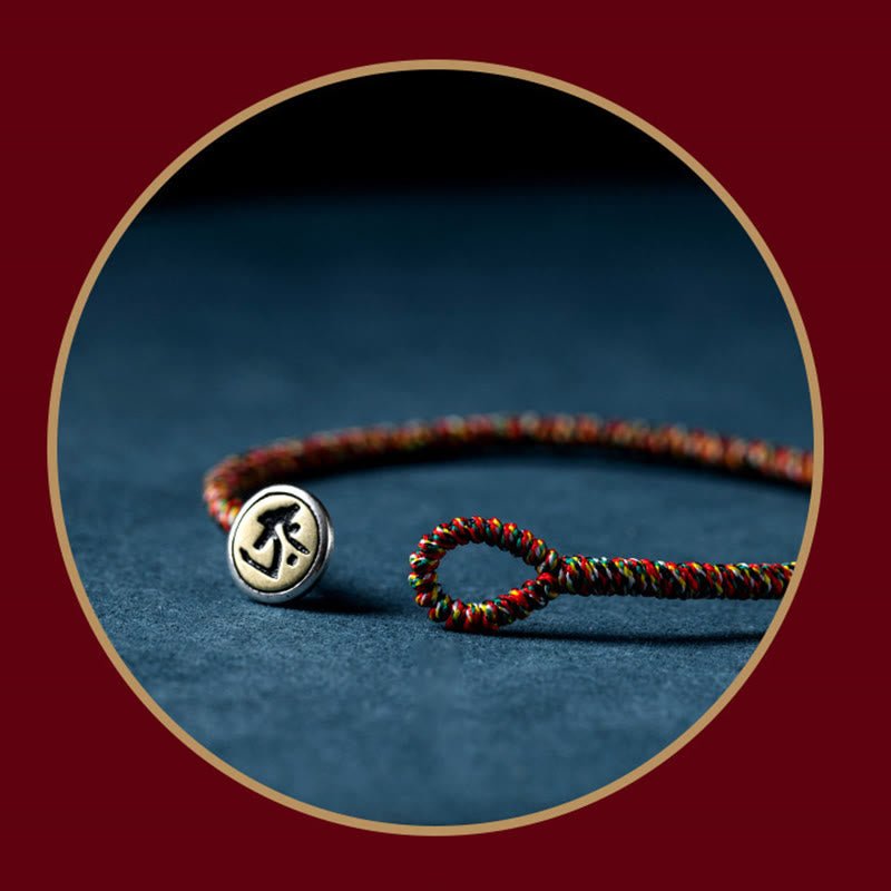 Buddha Stones Handmade 925 Sterling Silver Chinese Zodiac Natal Buddha Protection Colorful Rope Bracelet - Image 14