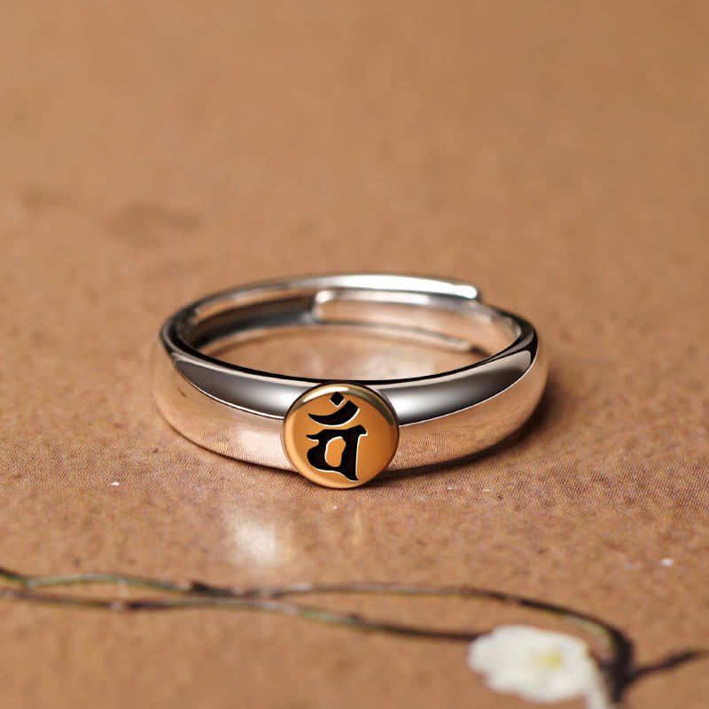 Buddha Stones Tibetan Om Mani Padme Hum Carved Chinese Zodiac Natal Buddha Peace Ring - Image 29