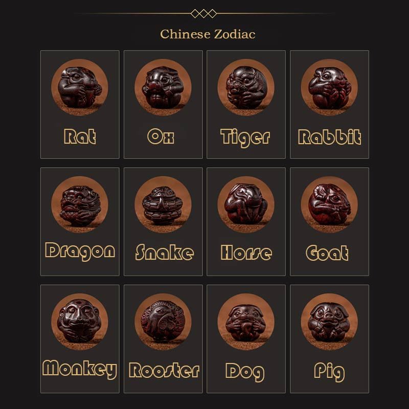 Buddha Stones Chinese Zodiac Engraved Small Leaf Red Sandalwood Protection Bracelet - Image 14