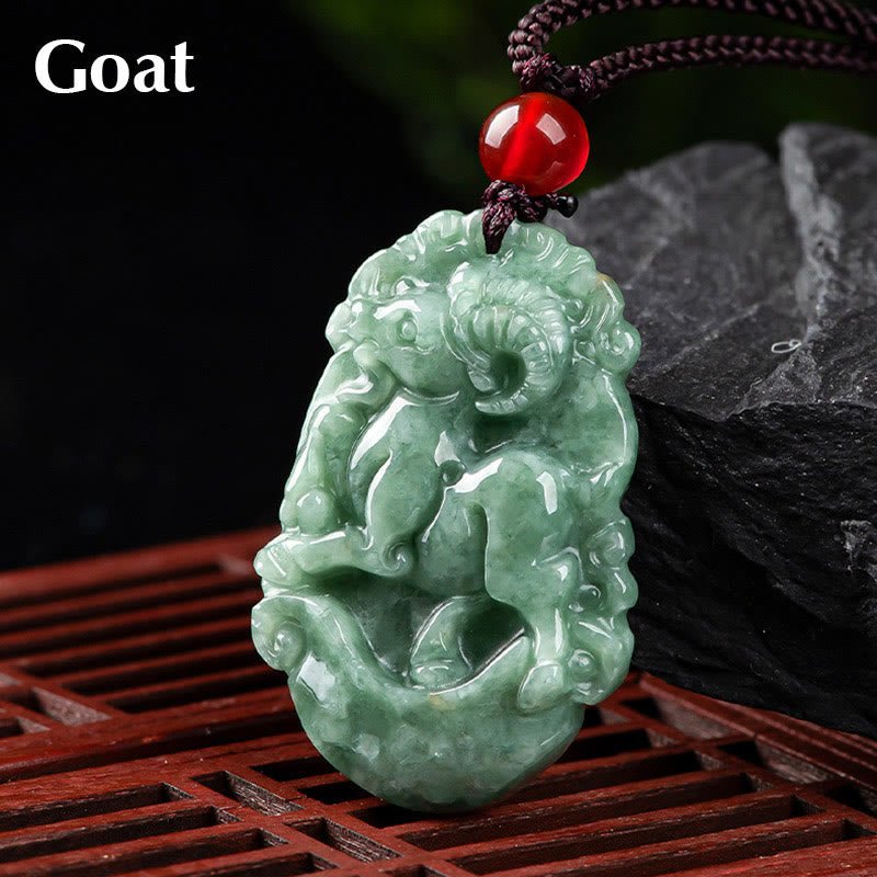 Buddha Stones Natural Jade 12 Chinese Zodiac Prosperity Necklace Pendant - Image 21