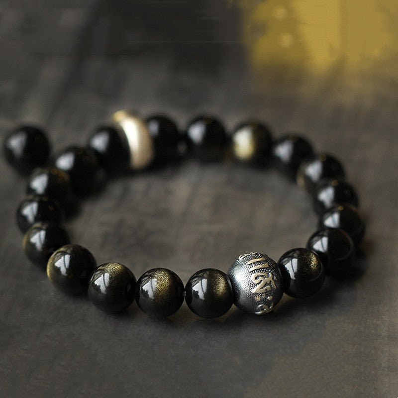 Buddha Stones Chinese Zodiac Natal Buddha Obsidian Purification Bracelet - Image 10