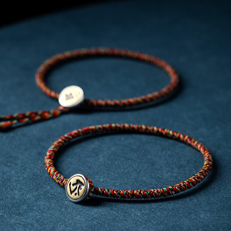 Buddha Stones Handmade 925 Sterling Silver Chinese Zodiac Natal Buddha Protection Colorful Rope Bracelet - Image 17