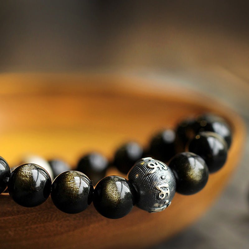 Buddha Stones Chinese Zodiac Natal Buddha Obsidian Purification Bracelet - Image 12