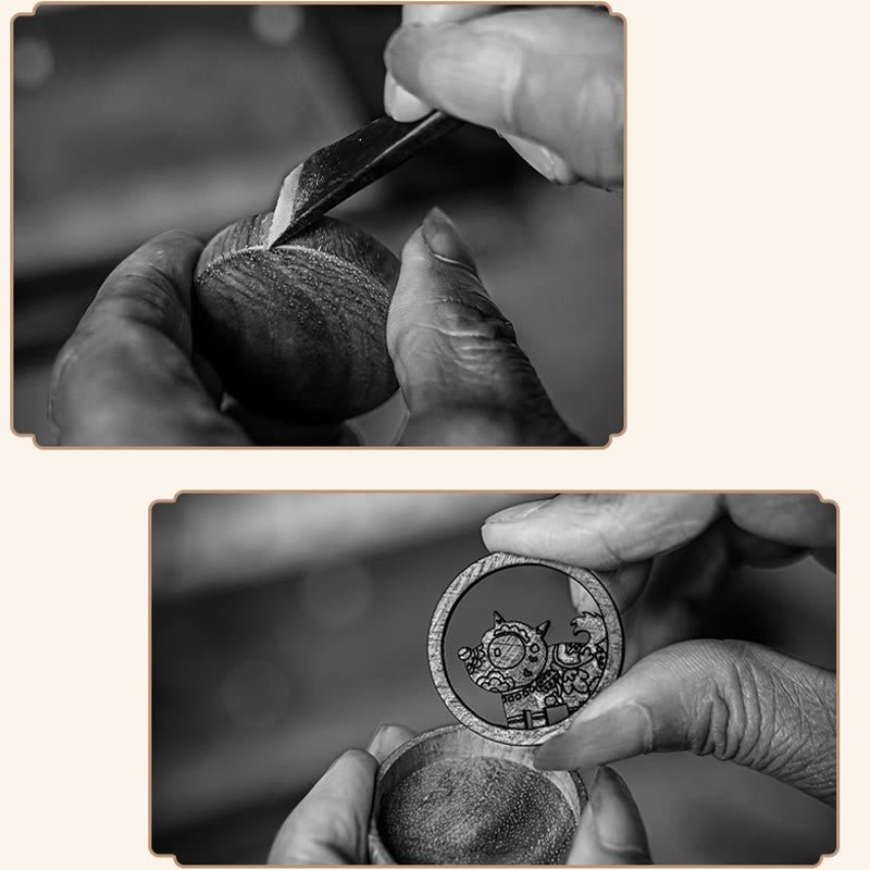 Buddha Stones Year Of The Dragon Hand Painted Chinese Zodiac Rosewood Carved Calm Key Chain (Extra 30% Off | USE CODE: FS30) - Image 30