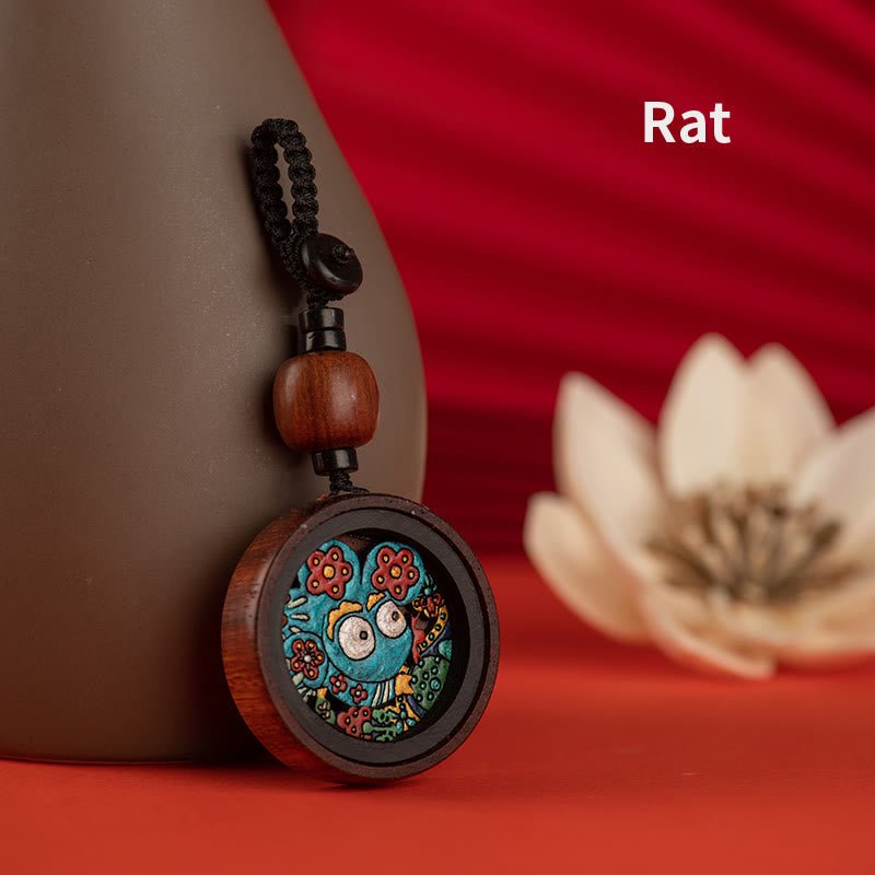 Buddha Stones Year Of The Dragon Hand Painted Chinese Zodiac Rosewood Carved Calm Key Chain (Extra 30% Off | USE CODE: FS30) - Image 9