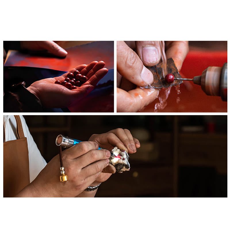 Buddha Stones Natural Cinnabar Chinese Zodiac Hetian Jade Fu Character Luck Rope Bracelet - Image 28