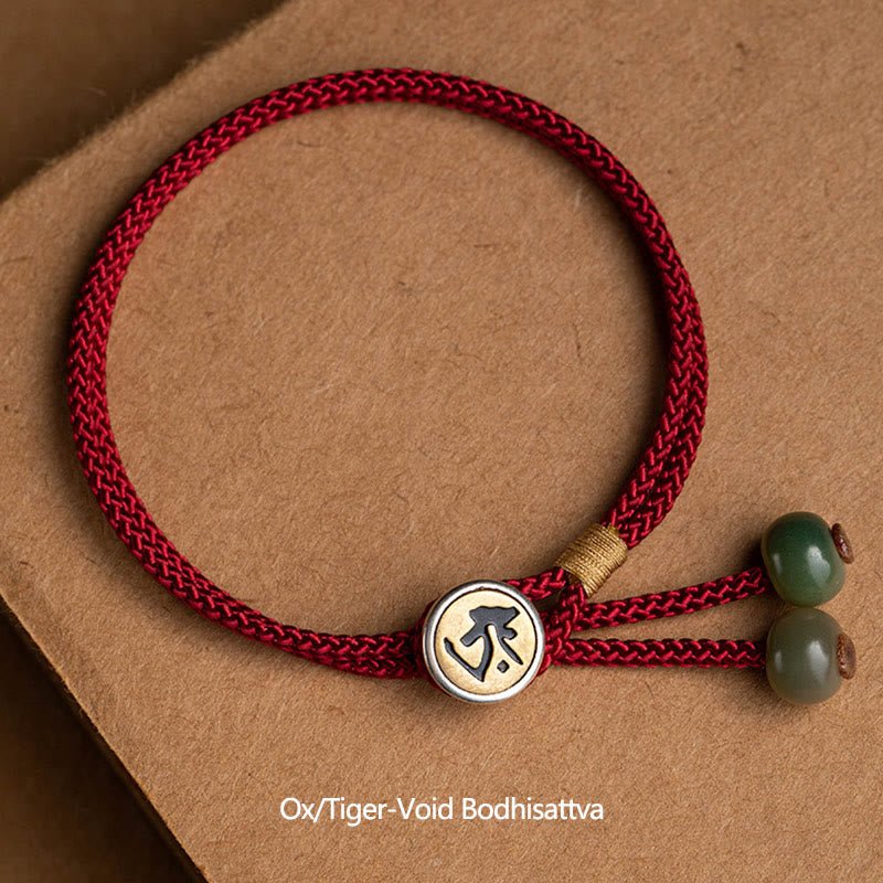 Buddha Stones 925 Sterling Silver Handmade Chinese Zodiac Natal Buddha Cyan Bodhi Seed Protection Braided Red String Bracelet - Image 2