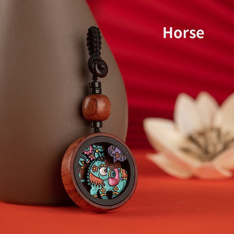 Buddha Stones Year Of The Dragon Hand Painted Chinese Zodiac Rosewood Carved Calm Key Chain (Extra 30% Off | USE CODE: FS30) - Image 15