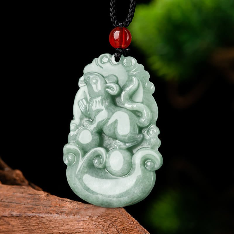 Buddha Stones Natural Green Jade 12 Chinese Zodiac Luck Prosperity Necklace Pendant - Image 3