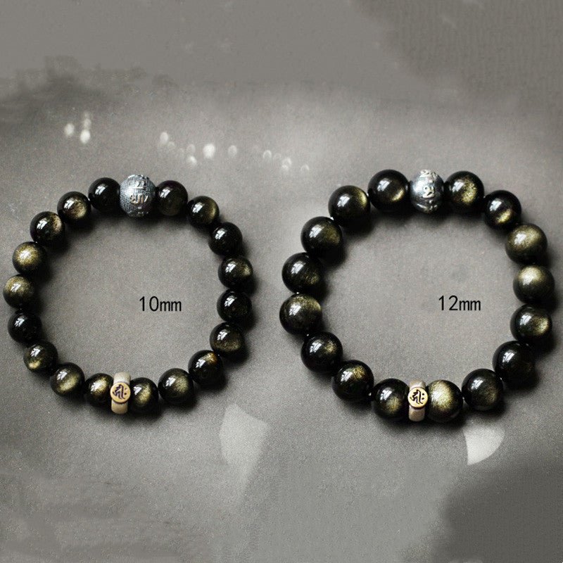 Buddha Stones Chinese Zodiac Natal Buddha Obsidian Purification Bracelet - Image 19