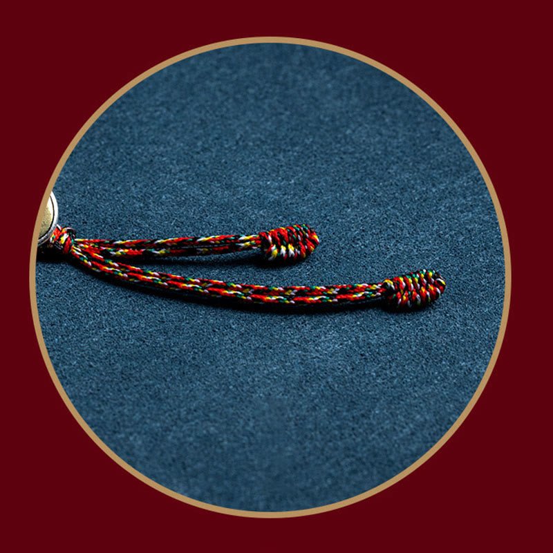 Buddha Stones Handmade 925 Sterling Silver Chinese Zodiac Natal Buddha Protection Colorful Rope Bracelet - Image 6