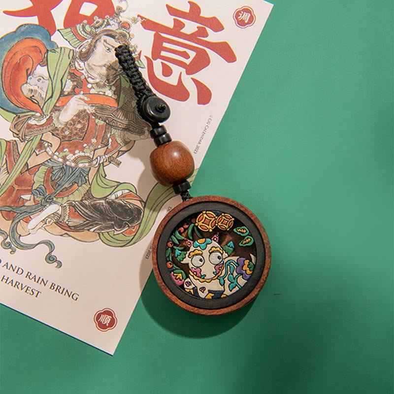 Buddha Stones Year Of The Dragon Hand Painted Chinese Zodiac Rosewood Carved Calm Key Chain (Extra 30% Off | USE CODE: FS30) - Image 17