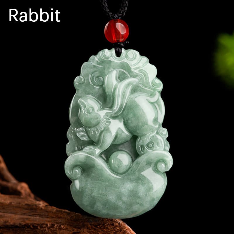 Buddha Stones Natural Green Jade 12 Chinese Zodiac Luck Prosperity Necklace Pendant - Image 14