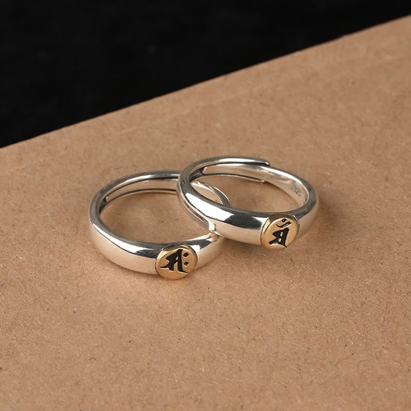 Buddha Stones Tibetan Om Mani Padme Hum Carved Chinese Zodiac Natal Buddha Peace Ring - Image 46