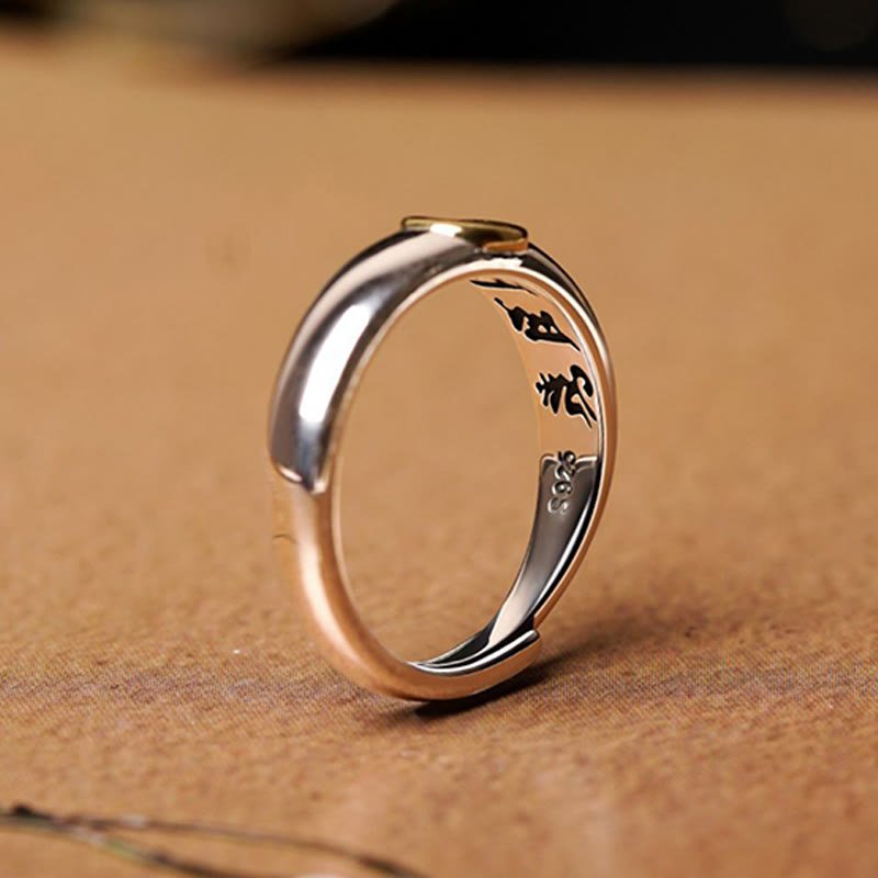 Buddha Stones Tibetan Om Mani Padme Hum Carved Chinese Zodiac Natal Buddha Peace Ring - Image 6