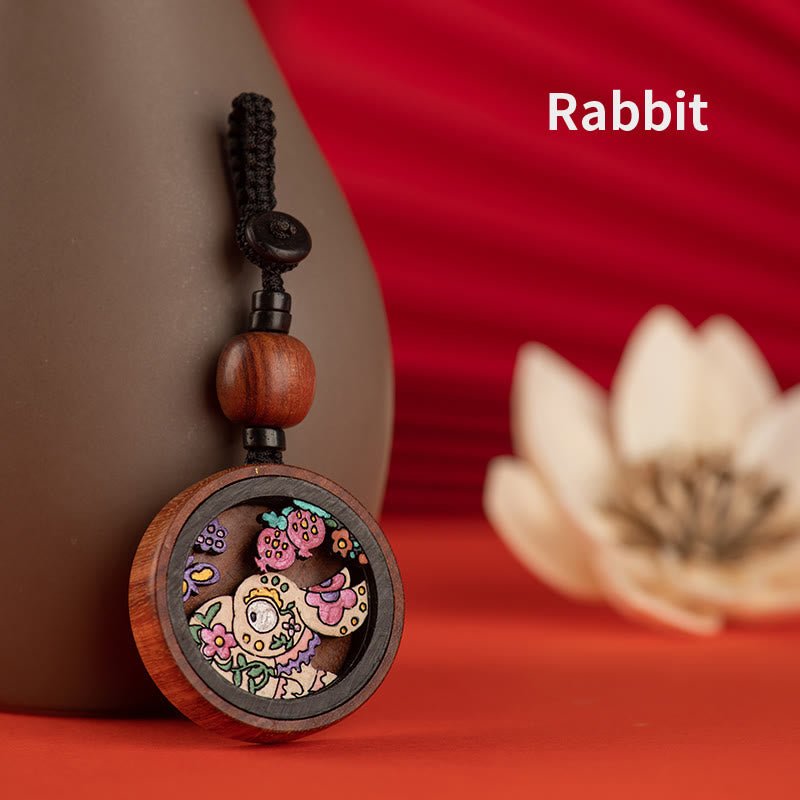 Buddha Stones Year Of The Dragon Hand Painted Chinese Zodiac Rosewood Carved Calm Key Chain (Extra 30% Off | USE CODE: FS30) - Image 13
