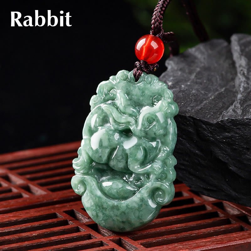 Buddha Stones Natural Jade 12 Chinese Zodiac Prosperity Necklace Pendant - Image 18