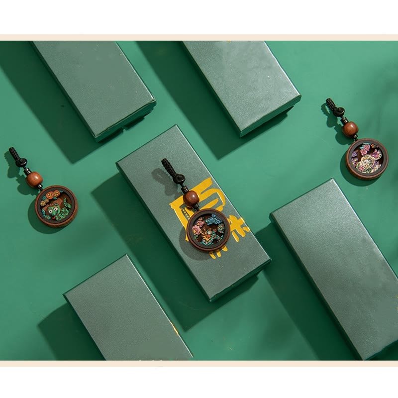 Buddha Stones Year Of The Dragon Hand Painted Chinese Zodiac Rosewood Carved Calm Key Chain (Extra 30% Off | USE CODE: FS30) - Image 25