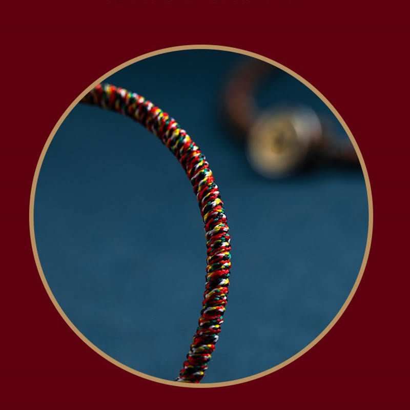 Buddha Stones Handmade 925 Sterling Silver Chinese Zodiac Natal Buddha Protection Colorful Rope Bracelet - Image 13