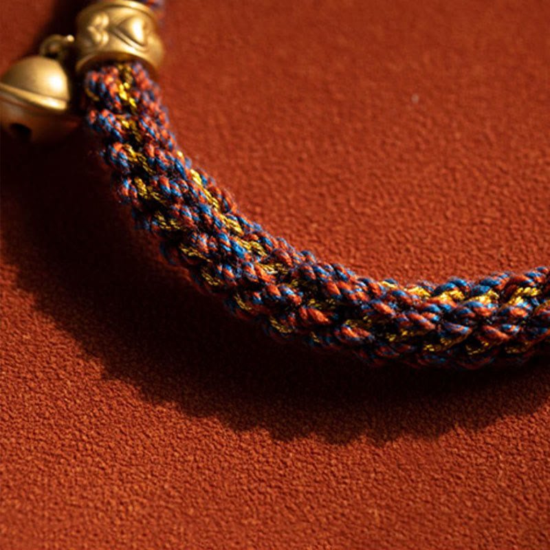 Buddha Stones 925 Sterling Silver Chinese Zodiac Natal Buddha Om Mani Padme Hum Luck Bell Braided String Bracelet - Image 8