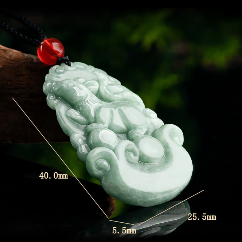 Buddha Stones Natural Green Jade 12 Chinese Zodiac Luck Prosperity Necklace Pendant - Image 10