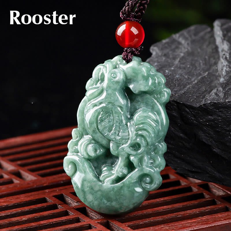 Buddha Stones Natural Jade 12 Chinese Zodiac Prosperity Necklace Pendant - Image 23