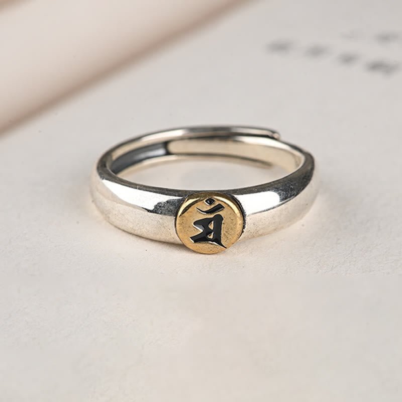 Buddha Stones Tibetan Om Mani Padme Hum Carved Chinese Zodiac Natal Buddha Peace Ring - Image 20