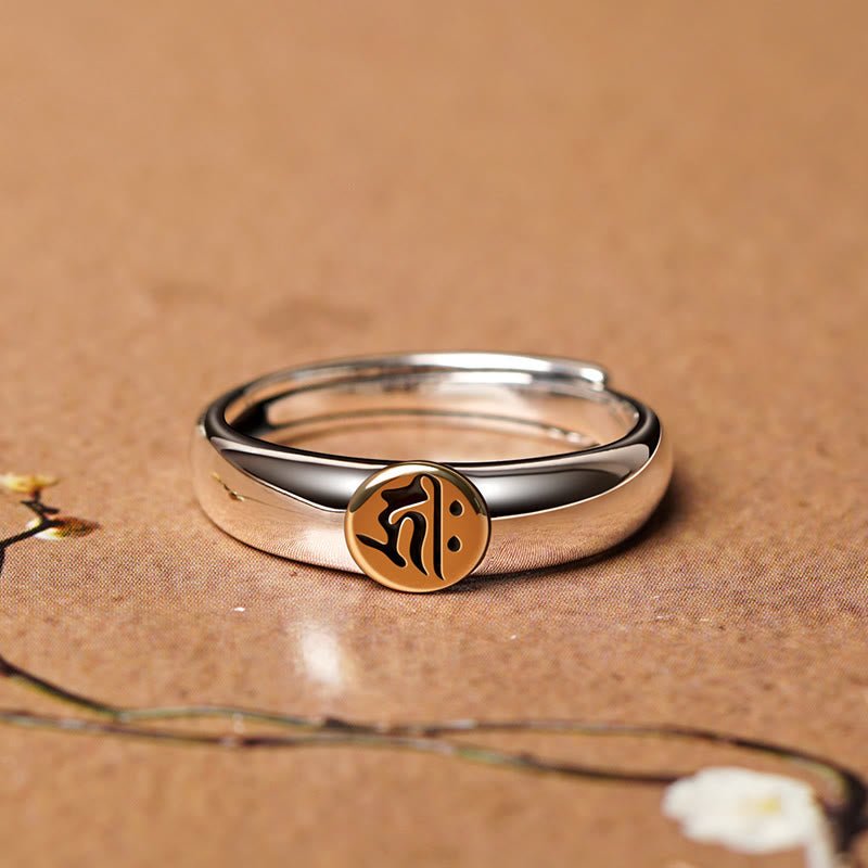 Buddha Stones Tibetan Om Mani Padme Hum Carved Chinese Zodiac Natal Buddha Peace Ring - Image 36