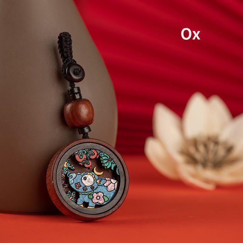 Buddha Stones Year Of The Dragon Hand Painted Chinese Zodiac Rosewood Carved Calm Key Chain (Extra 30% Off | USE CODE: FS30) - Image 10