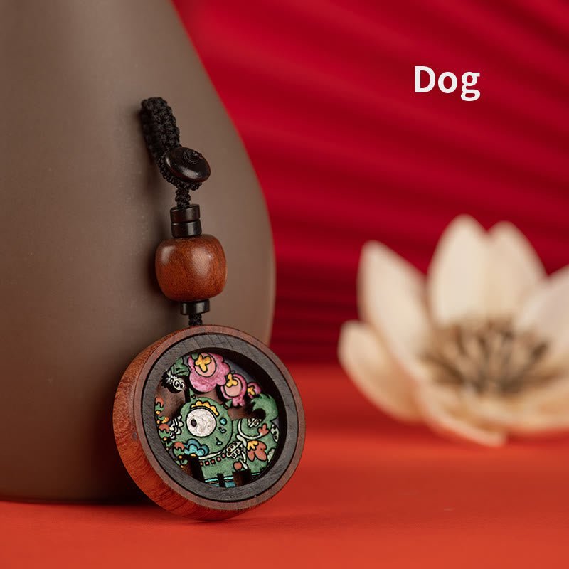 Buddha Stones Year Of The Dragon Hand Painted Chinese Zodiac Rosewood Carved Calm Key Chain (Extra 30% Off | USE CODE: FS30) - Image 22