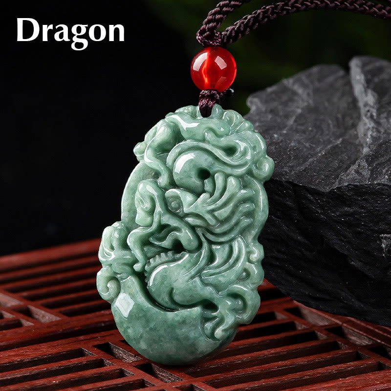 Buddha Stones Natural Jade 12 Chinese Zodiac Prosperity Necklace Pendant - Image 5
