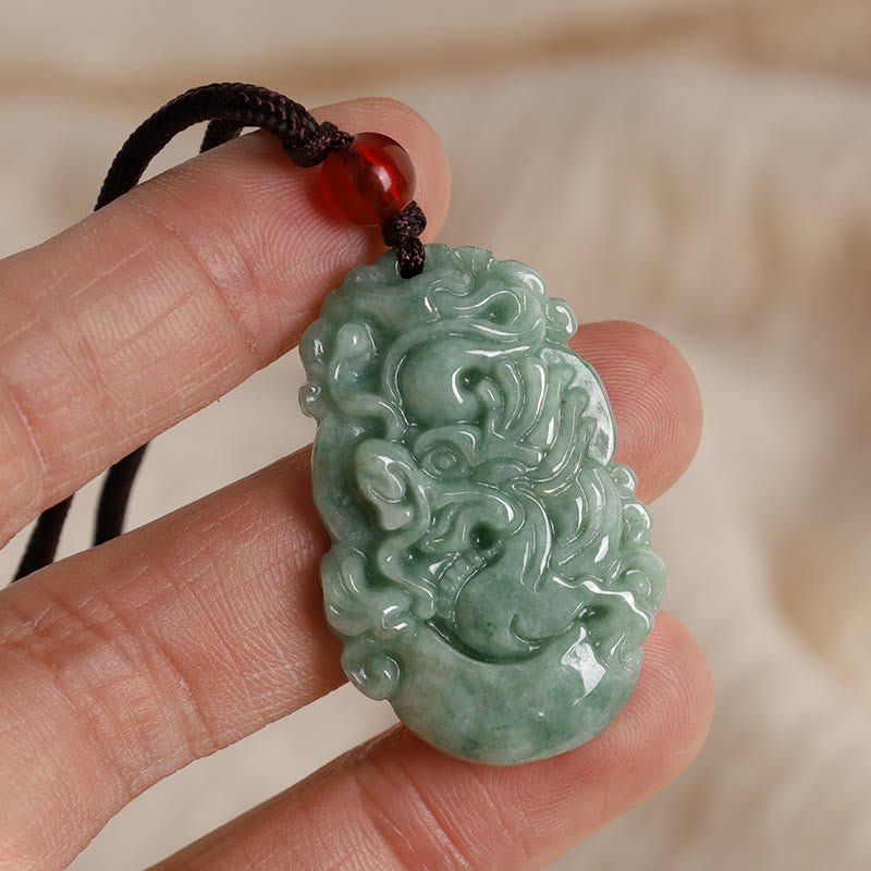 Buddha Stones Natural Jade 12 Chinese Zodiac Prosperity Necklace Pendant - Image 4
