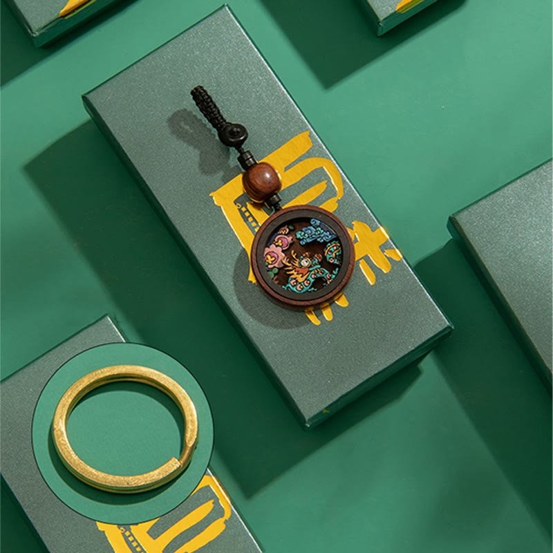 Buddha Stones Year Of The Dragon Hand Painted Chinese Zodiac Rosewood Carved Calm Key Chain (Extra 30% Off | USE CODE: FS30) - Image 21