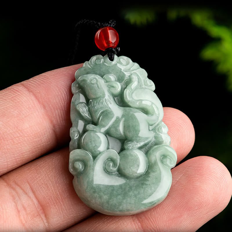 Buddha Stones Natural Green Jade 12 Chinese Zodiac Luck Prosperity Necklace Pendant - Image 5