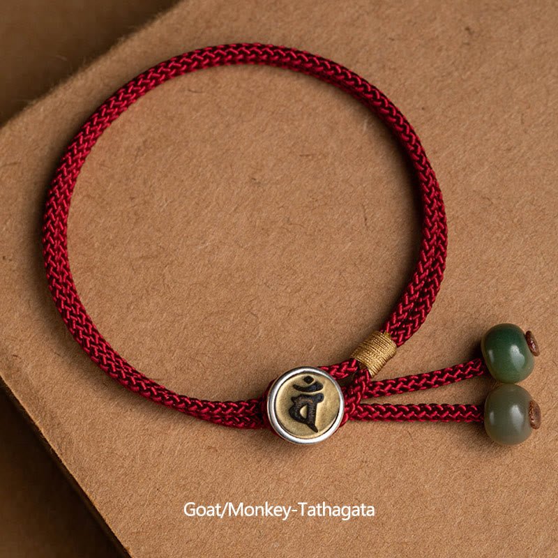 Buddha Stones 925 Sterling Silver Handmade Chinese Zodiac Natal Buddha Cyan Bodhi Seed Protection Braided Red String Bracelet - Image 9