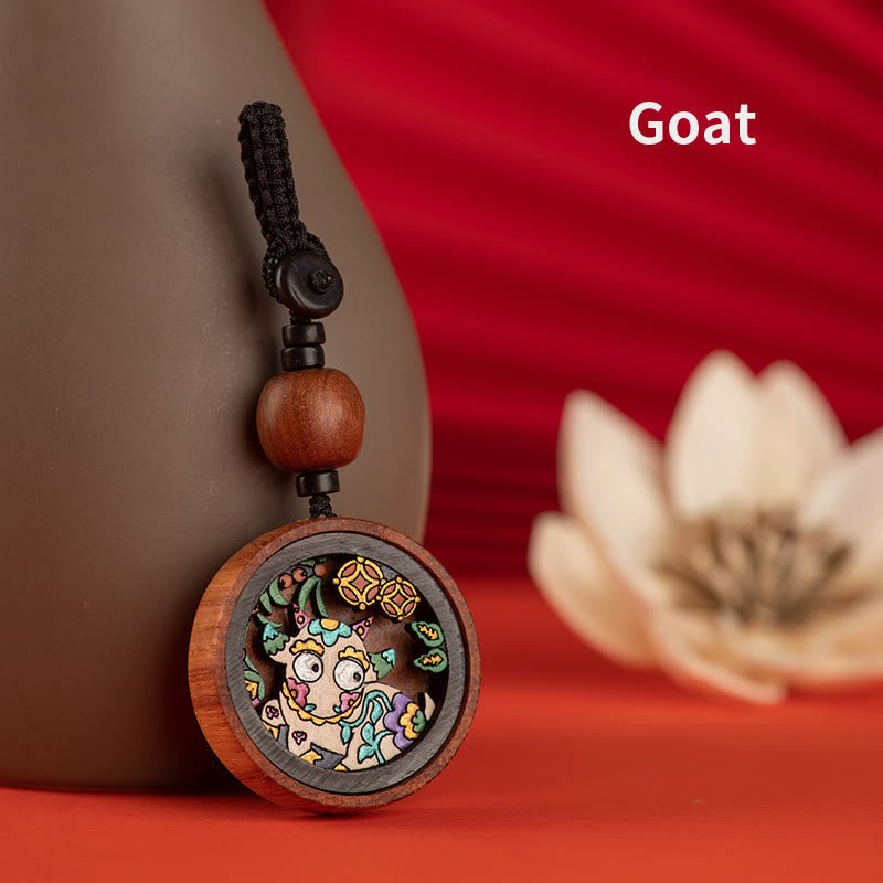 Buddha Stones Year Of The Dragon Hand Painted Chinese Zodiac Rosewood Carved Calm Key Chain (Extra 30% Off | USE CODE: FS30) - Image 16