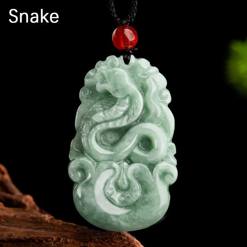 Buddha Stones Natural Green Jade 12 Chinese Zodiac Luck Prosperity Necklace Pendant - Image 15