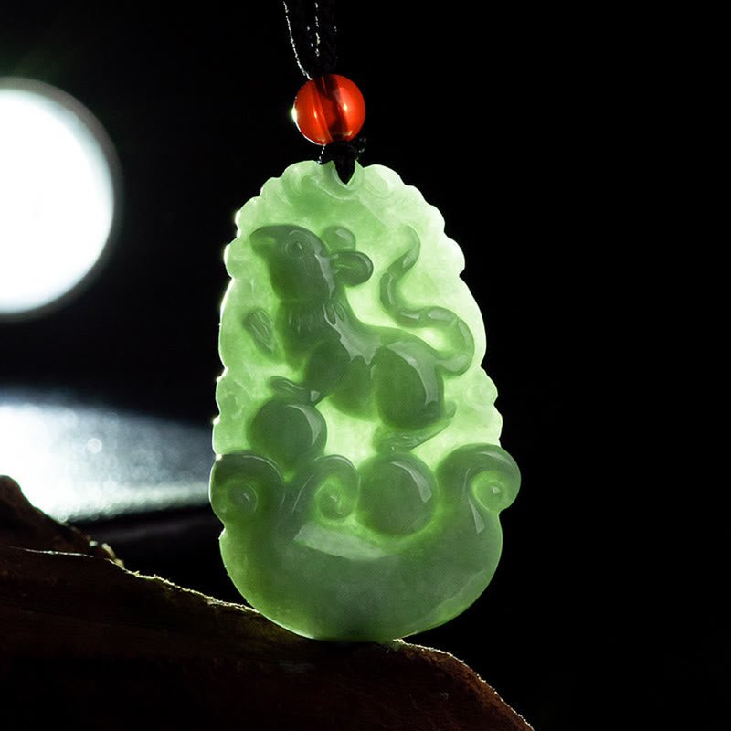 Buddha Stones Natural Green Jade 12 Chinese Zodiac Luck Prosperity Necklace Pendant - Image 8